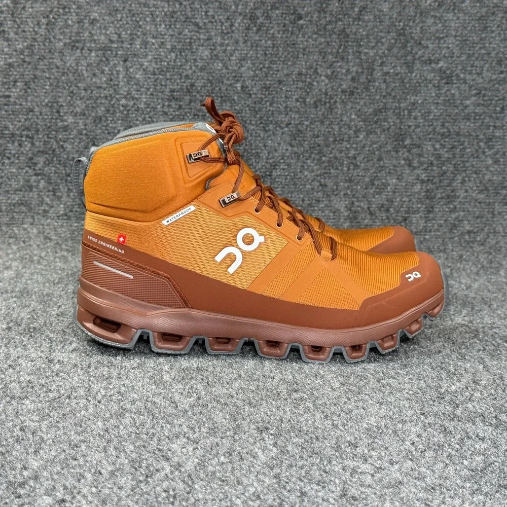 On Running Cloudrock Waterproof‎ Hiking Shoes Women's 9.5 Pecan Athletic Boots